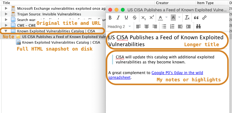 Zotero writing note