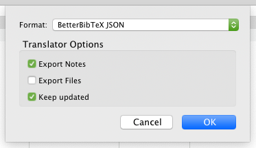 Zotero export