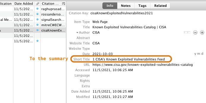 Zotero item details